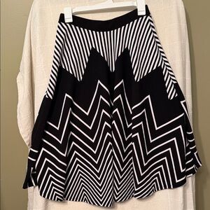 Chris & Carol Black and White Zigzag Skater Skirt